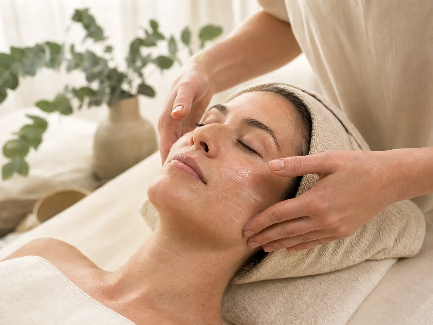 PHORA specialist applying a custom facial treatment